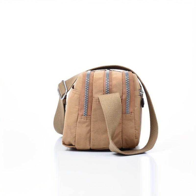 Waterproof Nylon Crossbody Bag Pockets Messenger Bag Casual Shoulder Bag