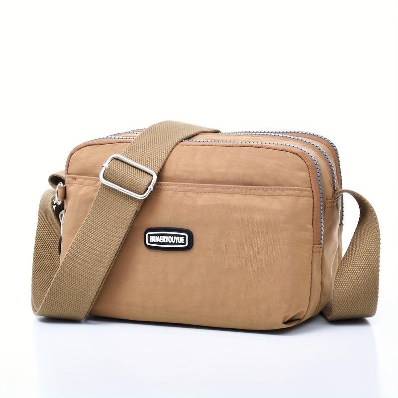 Waterproof Nylon Crossbody Bag Pockets Messenger Bag Casual Shoulder Bag