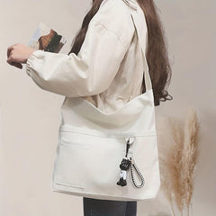 Canvas Tote Bag Crossbody Shoulder Bag for School & Travel