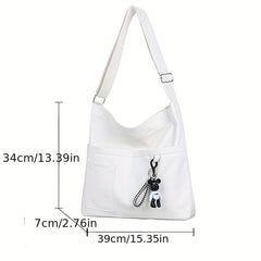 Canvas Tote Bag Crossbody Shoulder Bag for School & Travel