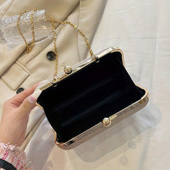 Glitter Clutch Wallet Evening Bag Chain Strap Coin Purse
