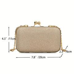 Glitter Clutch Wallet Evening Bag Chain Strap Coin Purse