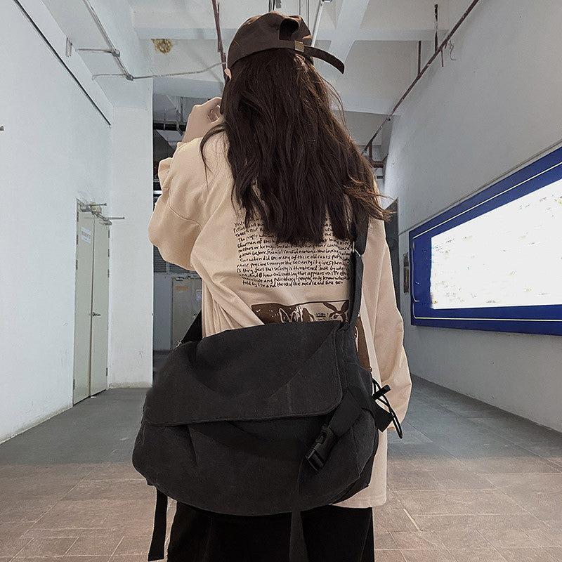Vintage Canvas Crossbody Bag Large Capacity Messenger Bag