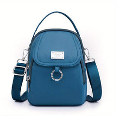 Waterproof Mini Crossbody Bag with Detachable Strap and Zipper Shoulder Bag