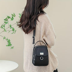 Waterproof Mini Crossbody Bag with Detachable Strap and Zipper Shoulder Bag