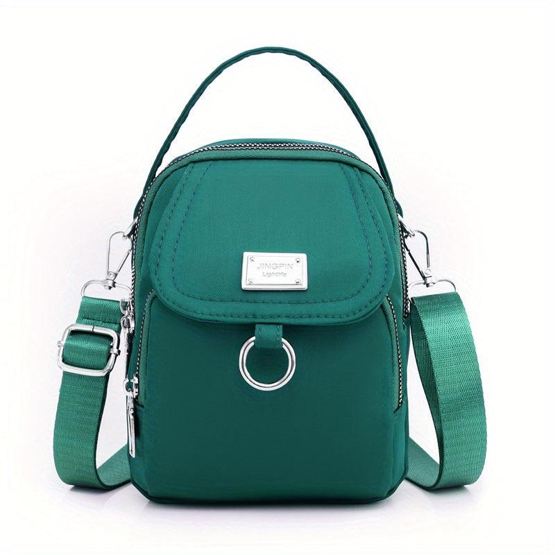 Waterproof Mini Crossbody Bag with Detachable Strap and Zipper Shoulder Bag