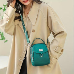 Waterproof Mini Crossbody Bag with Detachable Strap and Zipper Shoulder Bag