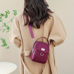 Waterproof Mini Crossbody Bag with Detachable Strap and Zipper Shoulder Bag