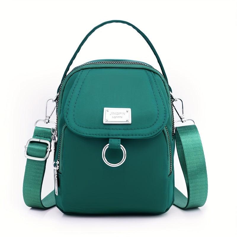 Waterproof Mini Crossbody Bag with Detachable Strap and Zipper Shoulder Bag