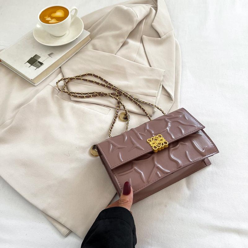 Niche Embossed Square Shoulder Chain Bag