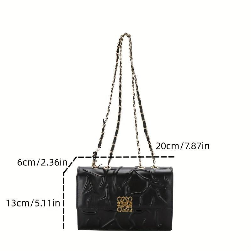 Niche Embossed Square Shoulder Chain Bag