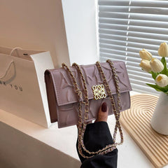 Niche Embossed Square Shoulder Chain Bag