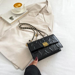 Niche Embossed Square Shoulder Chain Bag