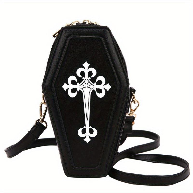 Y2K Style Crossbody Coffin Shaped Bag Women's PU Leather Shoulder Purse