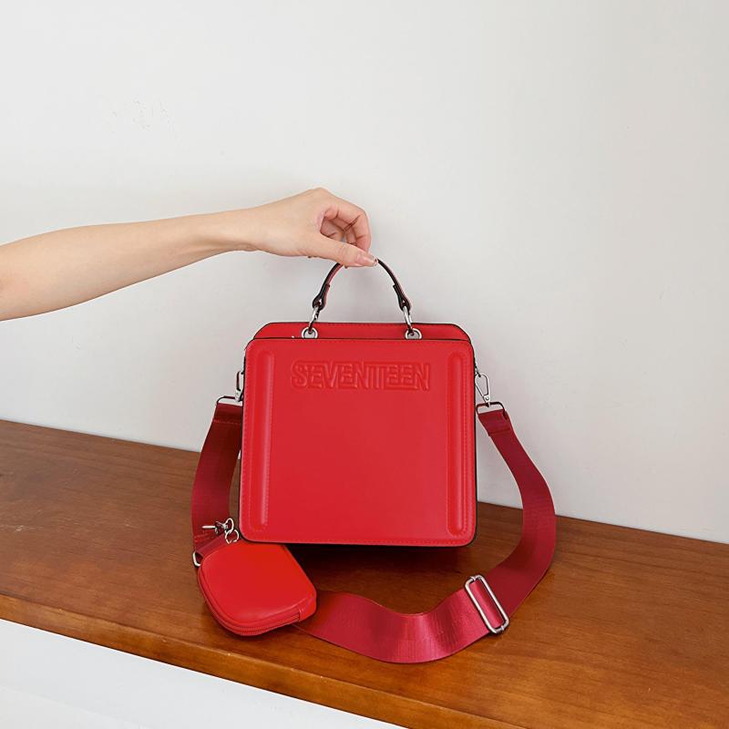 Embossed PU Leather Shoulder Bag with Zipper