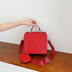 Embossed PU Leather Shoulder Bag with Zipper