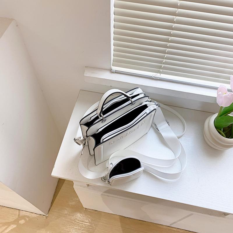 Embossed PU Leather Shoulder Bag with Zipper