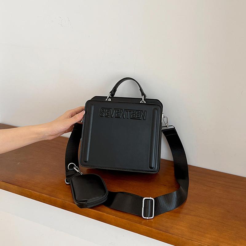 Embossed PU Leather Shoulder Bag with Zipper