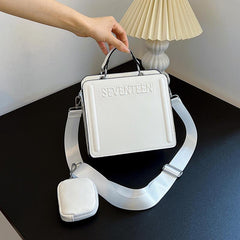 Embossed PU Leather Shoulder Bag with Zipper