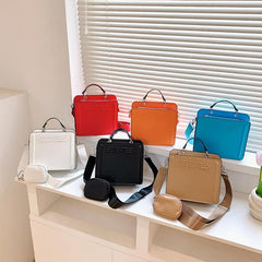 Embossed PU Leather Shoulder Bag with Zipper
