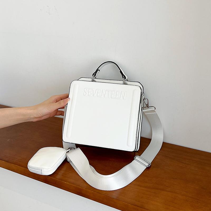 Embossed PU Leather Shoulder Bag with Zipper