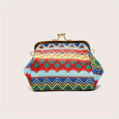 Stylish Crossbody Frame Bag Chain Straw Shoulder Bag Clutch Purse