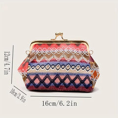 Stylish Crossbody Frame Bag Chain Straw Shoulder Bag Clutch Purse