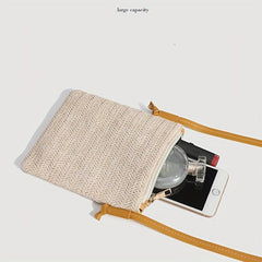 Straw Square Shoulder Bag Crossbody Bohemian Bag