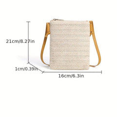 Straw Square Shoulder Bag Crossbody Bohemian Bag