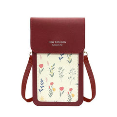Floral Print Shoulder Bag Coin Purse Mobile Phone Bag