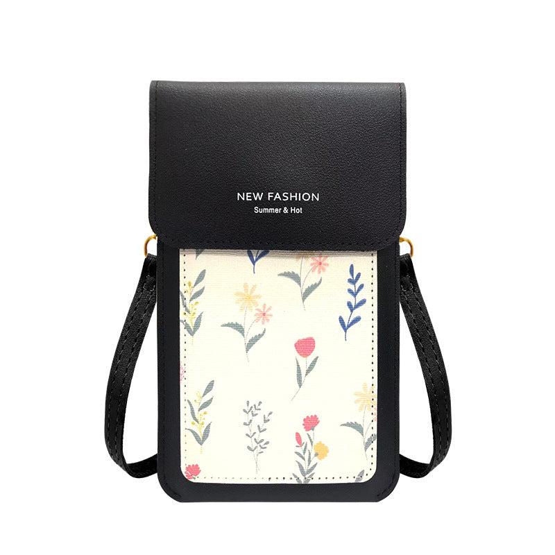 Floral Print Shoulder Bag Coin Purse Mobile Phone Bag