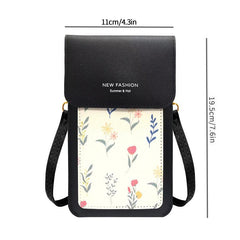 Floral Print Shoulder Bag Coin Purse Mobile Phone Bag