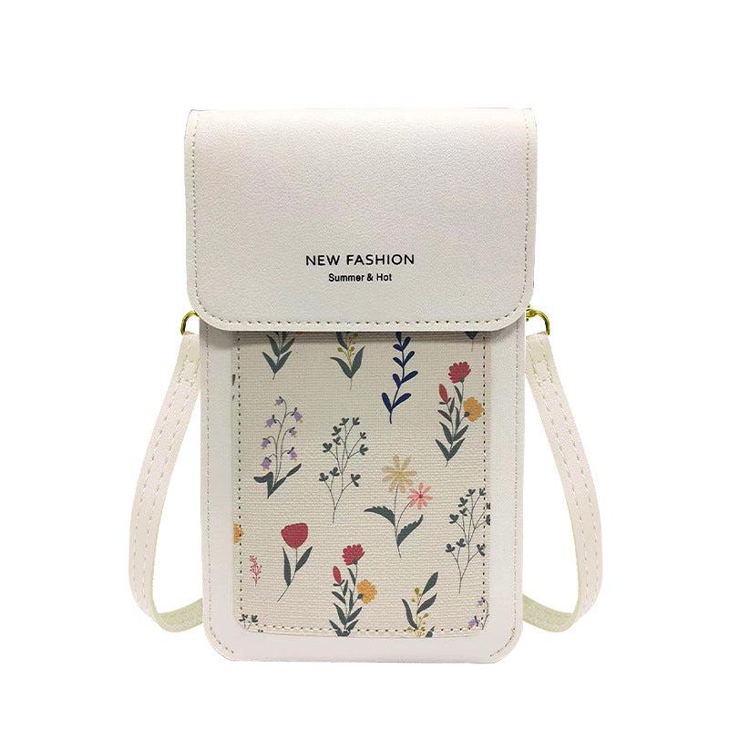 Floral Print Shoulder Bag Coin Purse Mobile Phone Bag