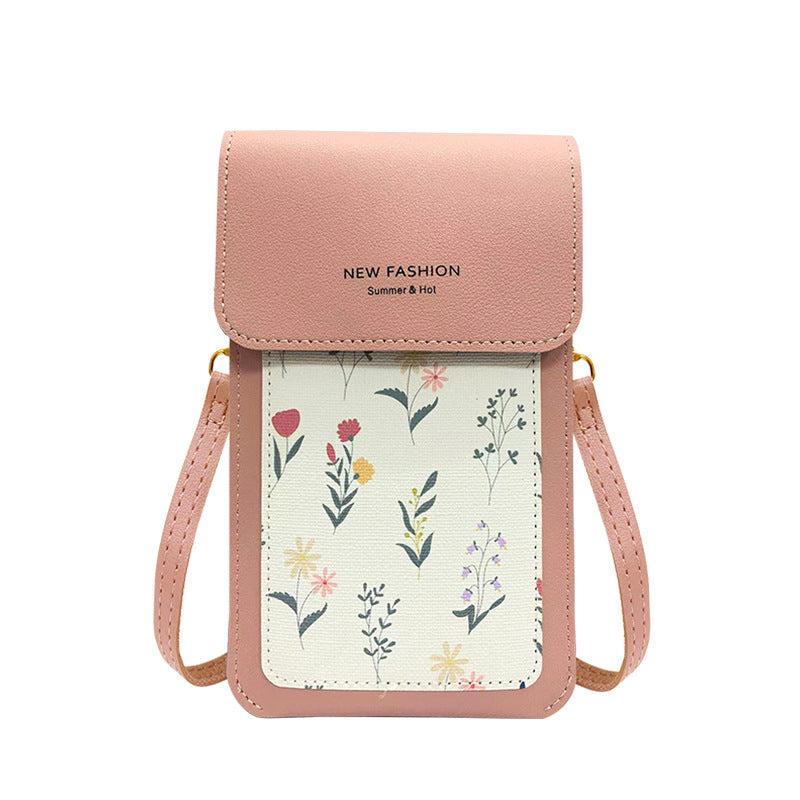 Floral Print Shoulder Bag Coin Purse Mobile Phone Bag