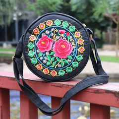 Embroidery Circle Pattern Crossbody Bag Chinese Style Shoulder Purse