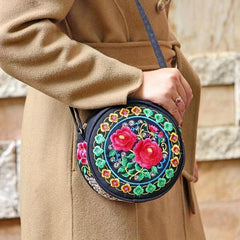 Embroidery Circle Pattern Crossbody Bag Chinese Style Shoulder Purse
