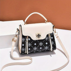 Metal Flower Crossbody Bag Top Handle Flap Purses