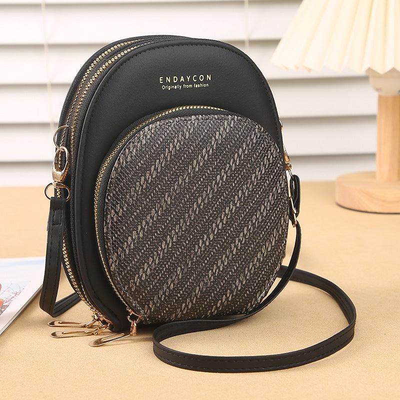 Embossed Crossbody Bag Zipper Shoulder Women's Coin Purse