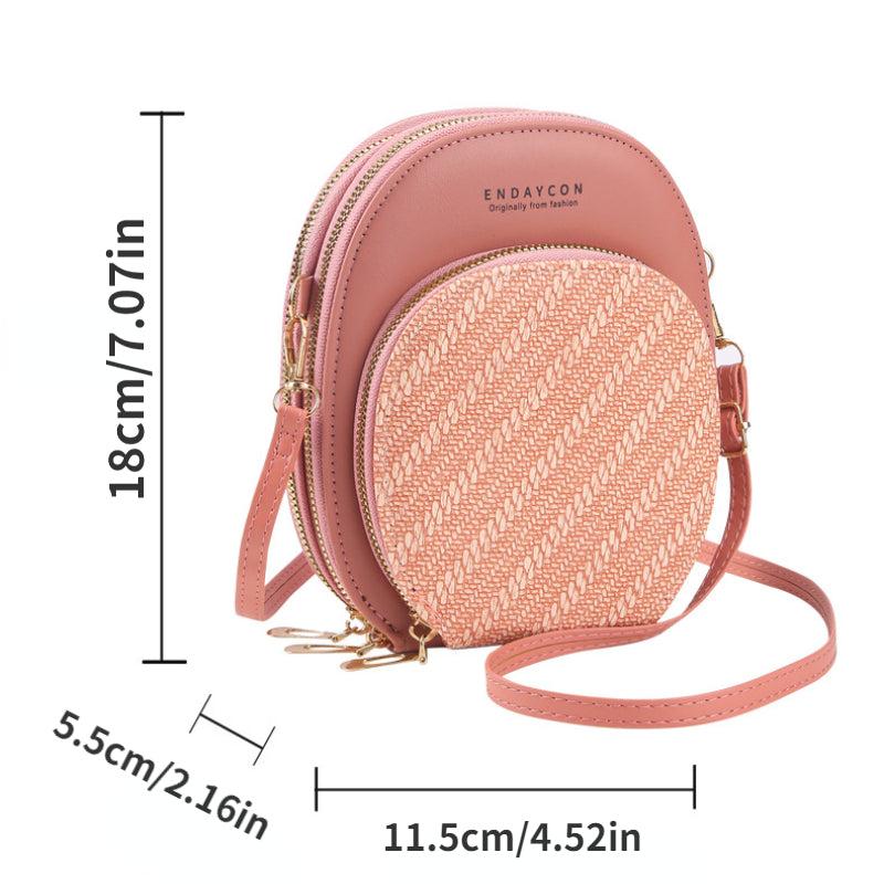 Embossed Crossbody Bag Zipper Shoulder Women's Coin Purse