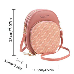 Embossed Crossbody Bag Zipper Shoulder Women's Coin Purse
