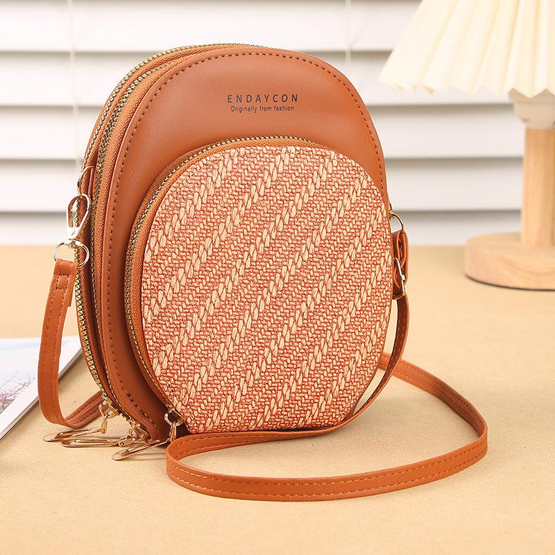Embossed Crossbody Bag Zipper Shoulder Women's Coin Purse