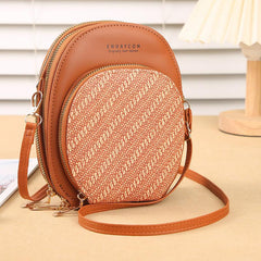 Embossed Crossbody Bag Zipper Shoulder Women's Coin Purse