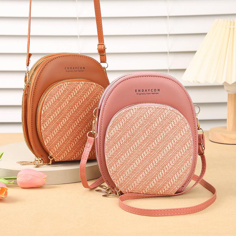 Embossed Crossbody Bag Zipper Shoulder Women's Coin Purse