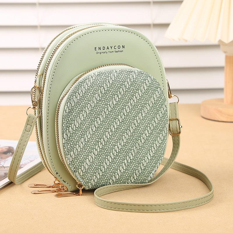Embossed Crossbody Bag Zipper Shoulder Women's Coin Purse