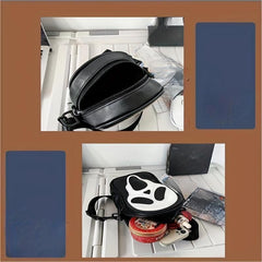 Funny Ghost Shaped Crossbody Bag Halloween Elf Skull Shoulder Bag