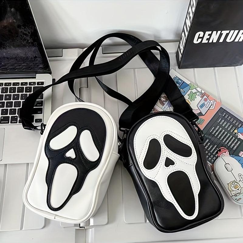 Funny Ghost Shaped Crossbody Bag Halloween Elf Skull Shoulder Bag