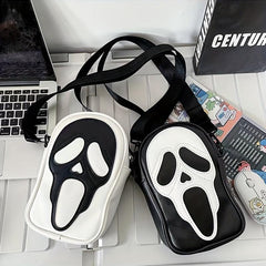 Funny Ghost Shaped Crossbody Bag Halloween Elf Skull Shoulder Bag
