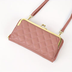 Argyle Pattern Coin Purse Shoulder Bag with Detachable Strap
