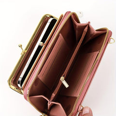 Argyle Pattern Coin Purse Shoulder Bag with Detachable Strap