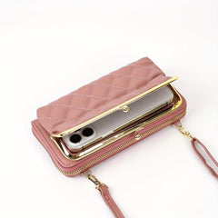 Argyle Pattern Coin Purse Shoulder Bag with Detachable Strap